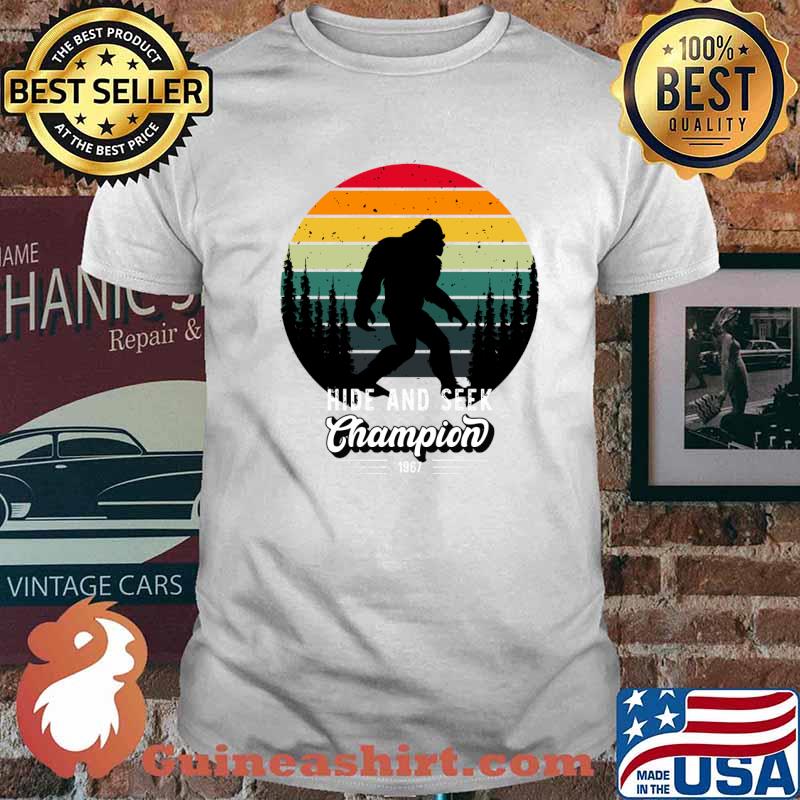 Camper Hide and Seek Bigfoot Champion Retro 1967 Funny T-Shirt