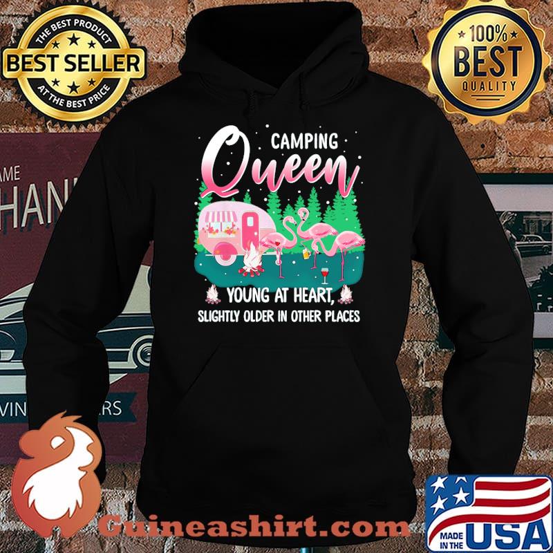 Camping queen young at heart slightly older in other places flamingo s Hoodie