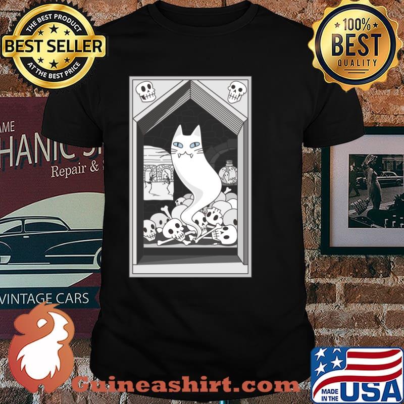 Cat Ghost cat the Keeper of the Crypt T-Shirt
