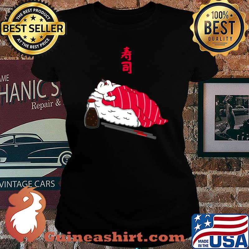Cat Sushi Sleeping Cat Tuna Sushi T-Shirt Laides tee