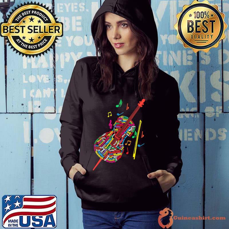 Cello Text Mozart Beethoven Orff Verdi Colorful Shirt
