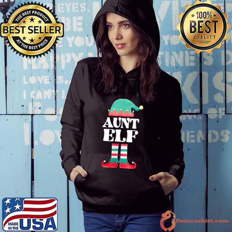Christmas Aunt ELF Fun Elf Matching Family Group Aunt love T-Shirt Hoodie