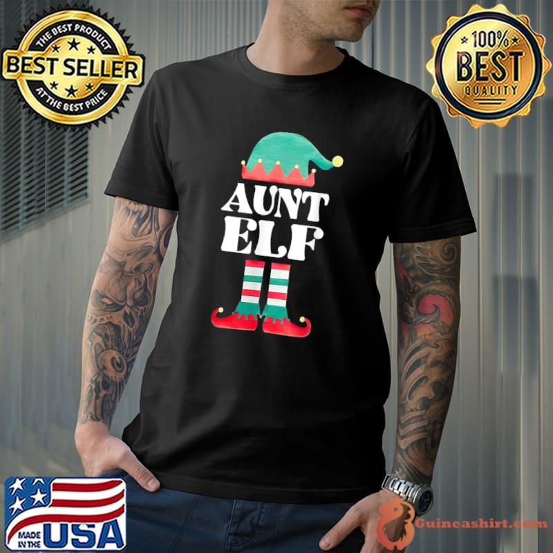 Christmas Aunt ELF Fun Elf Matching Family Group Aunt love T-Shirt