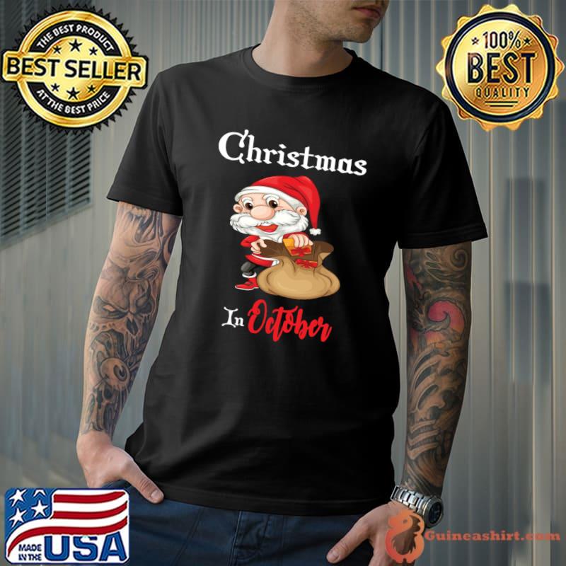 Christmas In October Cute Ghost Around A Christmas Tree santa claus Classic T-Shirt Unisex