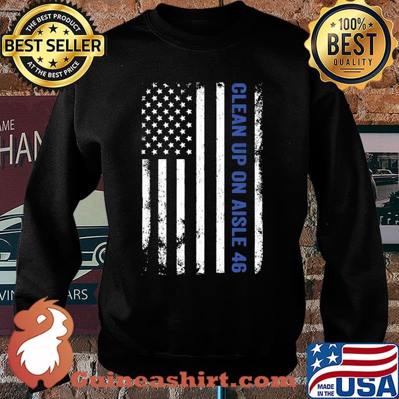 Clean Up On Aisle 46 Impeach Biden 8646 Thin Blue Line T-Shirt Sweater