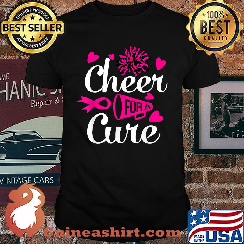 Cute Cheerleader Gift Cheerleading Breast Cancer Awareness T-Shirt