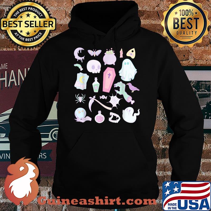 Cute Halloween Pastel Kawaii Goth Items Moon Coffin Tarot T-Shirt Hoodie