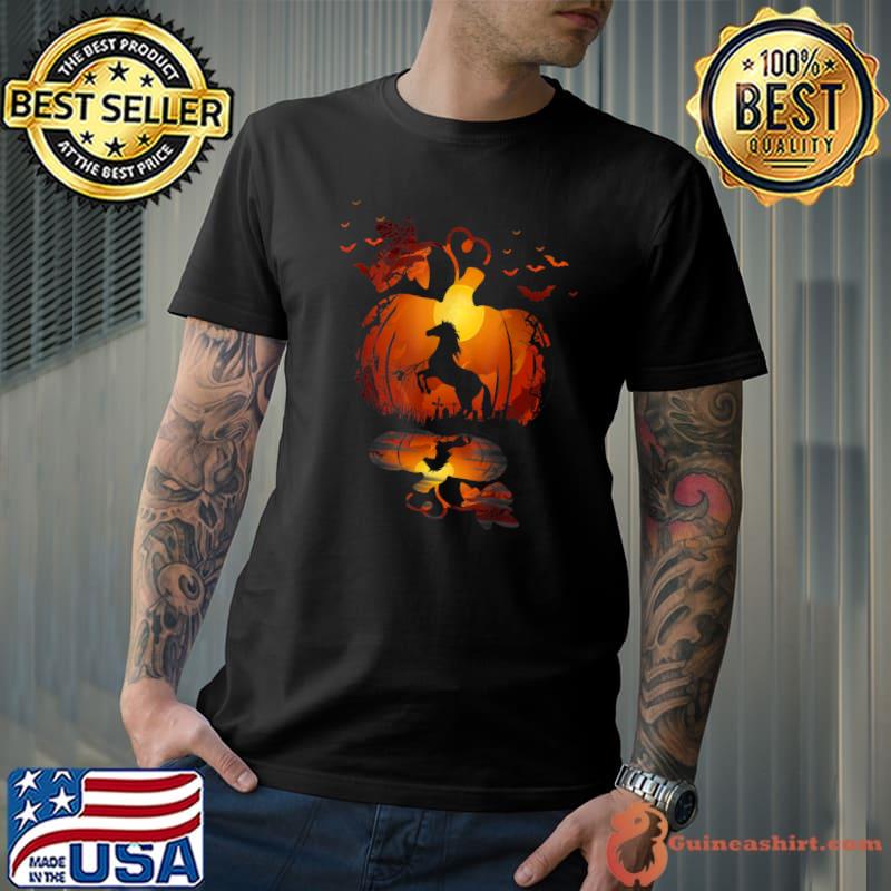 Cute Horse In The Pumpkin Funny Halloween Autumn Happy Fall T-Shirt