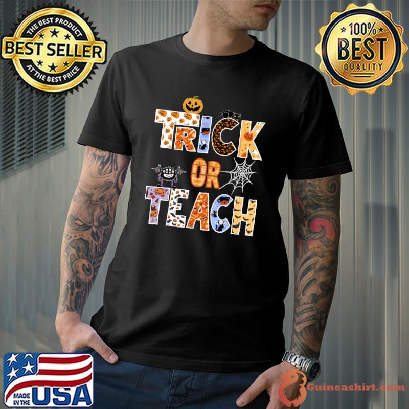 Cute TRICK or TEACH Fun Halloween Teacher T-Shirt Unisex