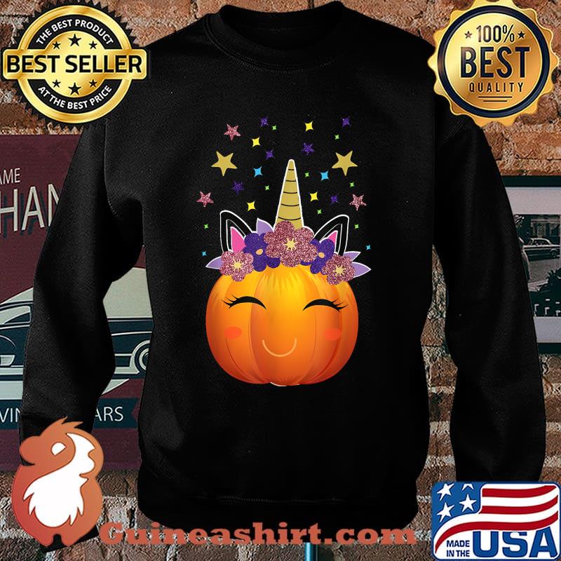 Cute Unicorn Pumpkin shirt for women Halloween Thanksgiving T-Shirt Sweater