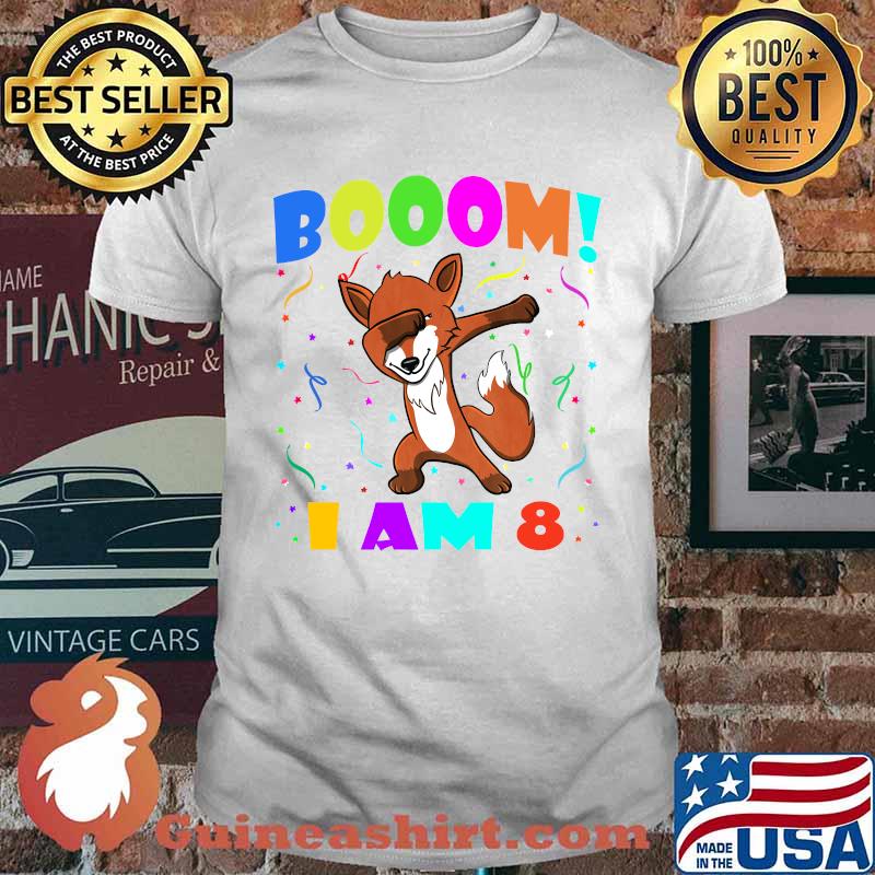 Dabbing Fox - Booom! I Am 8 Boys Girls 8th Birthday Outfit T-Shirt