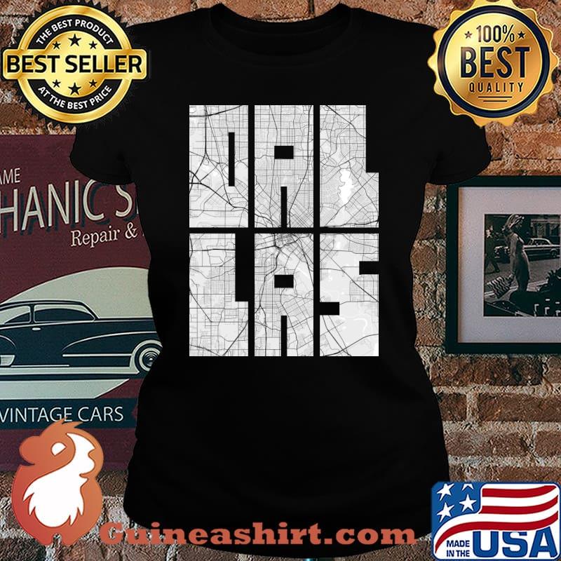 Dallas, USA City Map Typography - Light T-Shirt Laides tee