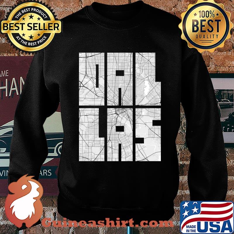 Dallas, USA City Map Typography - Light T-Shirt Sweater