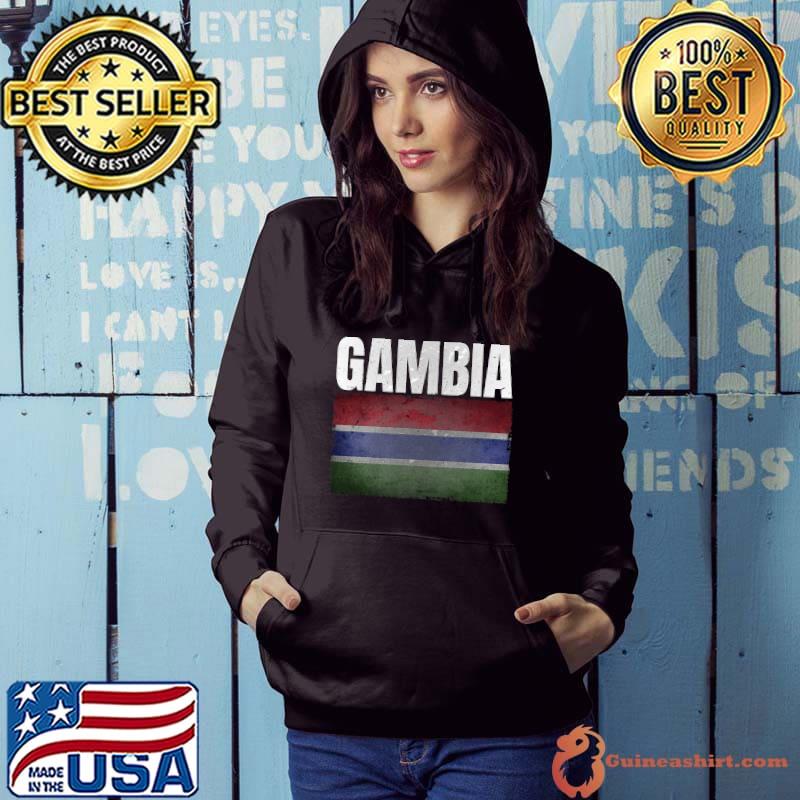 Distressed Gambia Flag Gambian Premium T-Shirt Hoodie