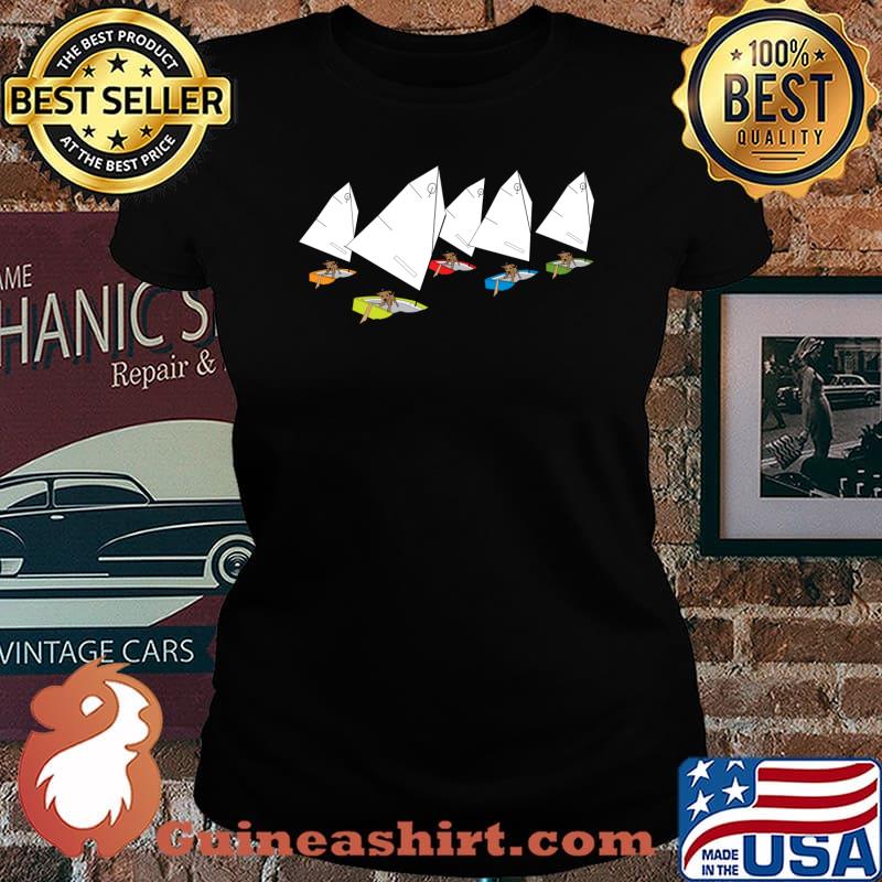 Dogs Racing Optimist Sailing Dingies T-Shirt Laides tee