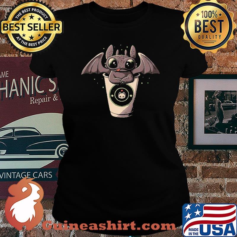 Dragon Coffee Toothless Cute s Laides tee