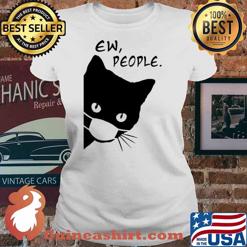 Ew People Black Cat Face Mask Peeking Cat Mom s Ladies tee