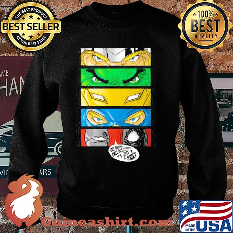Eyes of Heroes features Thor Hulk Iron Man Captain America and Deadpool its Just a s Sweater