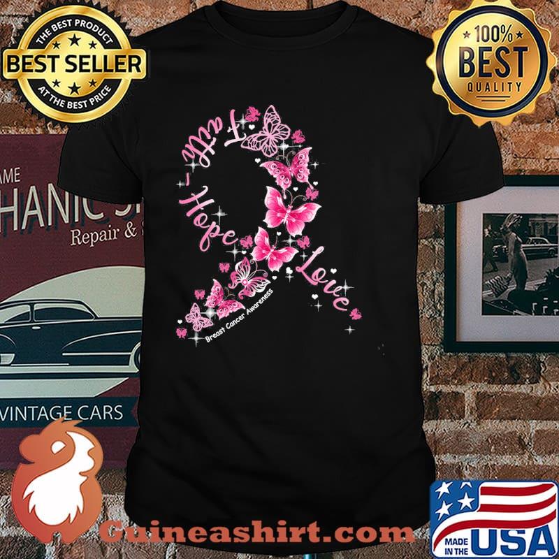 Faith Hope Love Multiple Svlerosis Awareness Butterflies Shirt