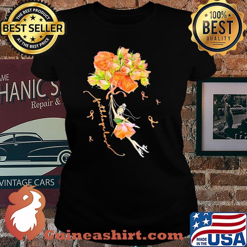 Faith Hope Love Multiple Svlerosis Awareness Roses Shirt Laides tee