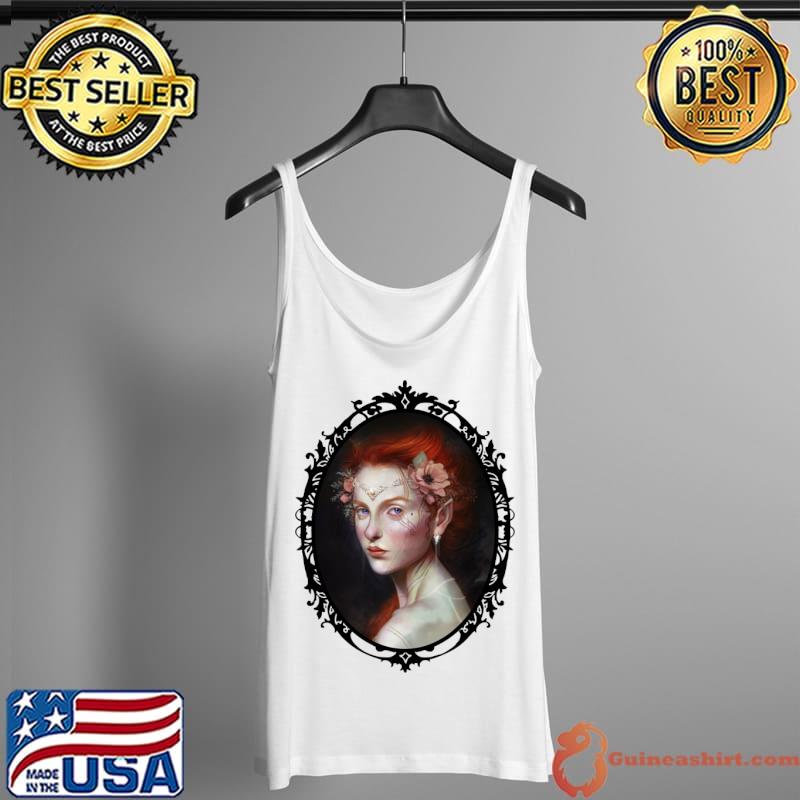 Fantasy Illustration Scarlett Elf Portrait - Eleonora Fristachi T-Shirt Tank Top