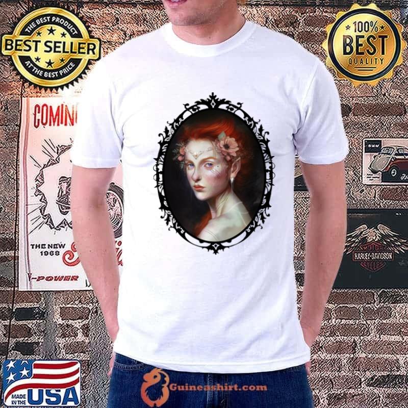 Fantasy Illustration Scarlett Elf Portrait - Eleonora Fristachi T-Shirt