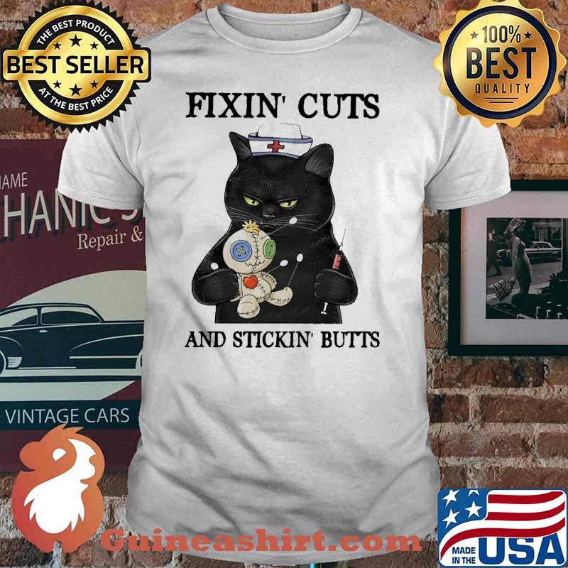 Fixin' Cuts And Sickin' Butts Cat Halloween Shirt
