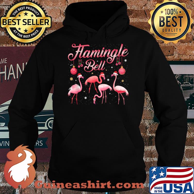 Flamingle Bell Christmas Cute Womens Flamingo Santa Hat T-Shirt Hoodie