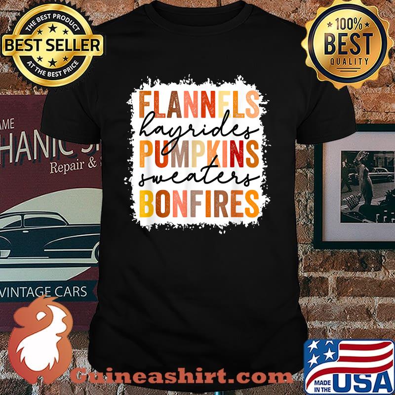 Flannels Hayrides Pumpkins Vintage Sweaters Bonfires Autumn T-Shirt