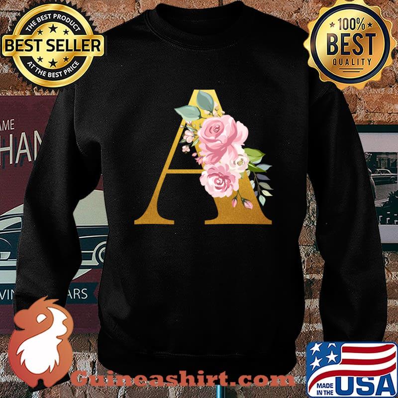 Floral Monogram Floral Letter A T-Shirt Sweater
