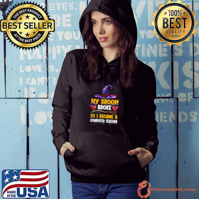 Funny Computer Teacher Witch Halloween Costume Women Men T-Shirt