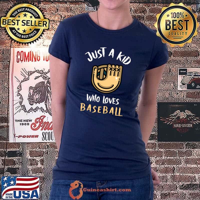 Funny just a kid who loves Baseball Classic T-Shirt Ladiestee