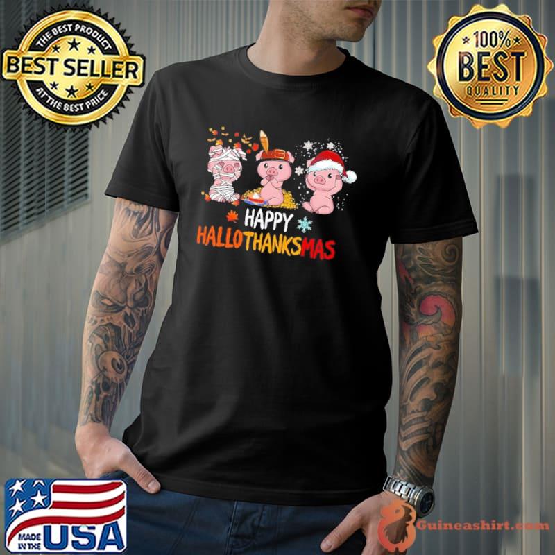 Funny pig Happy HalloThanksMas Shirt