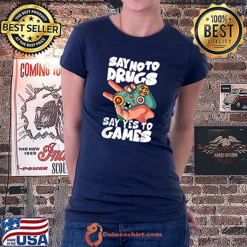 Funny red Ribbon Squad Week Say No To Say Yes To Video Games T-Shirt Ladiestee