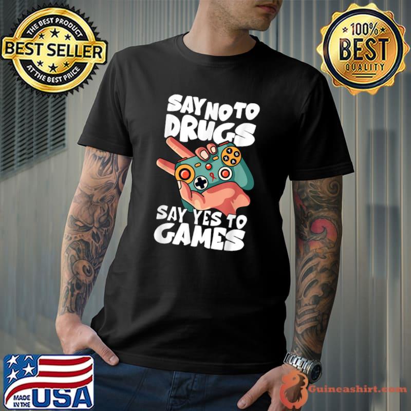 Funny red Ribbon Squad Week Say No To Say Yes To Video Games T-Shirt