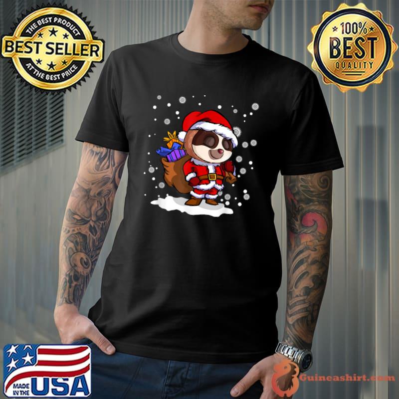 Funny Sloth Santa Claus Merry Slothmas Christmas Pajama T-Shirt Unisex