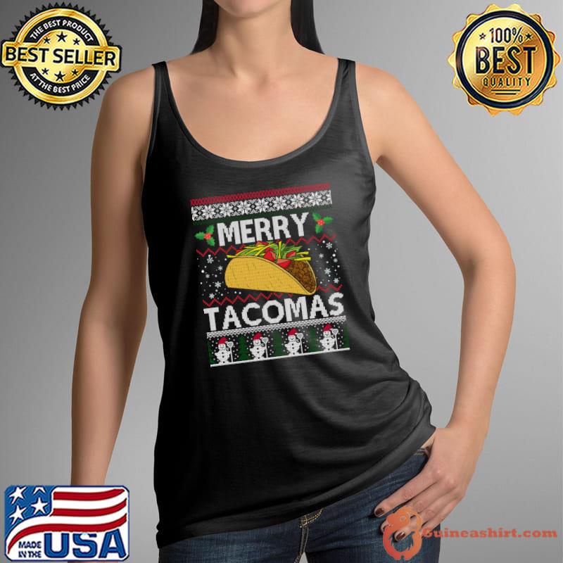 Funny Tacos Christmas Ugly Sweater Merry TacoMas T-s Tank Top