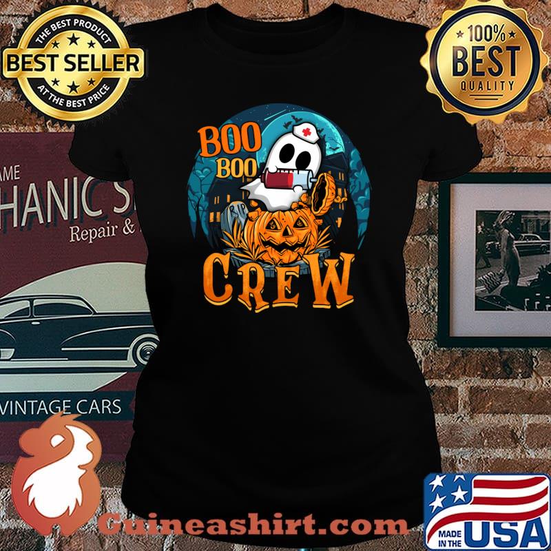 Ghost Nurse Boo Boo Crew Happy Halloween Funny Pumpkin T-Shirt Laides tee