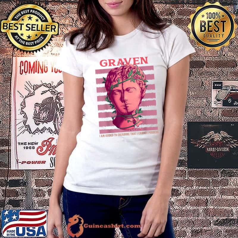 GRAVEN Men's Women's Youth Floral Statue Design T-Shirt Ladiestee