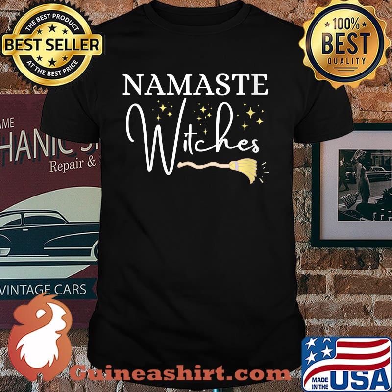 Halloween Funny Witch Broom Namaste Witches T-Shirt
