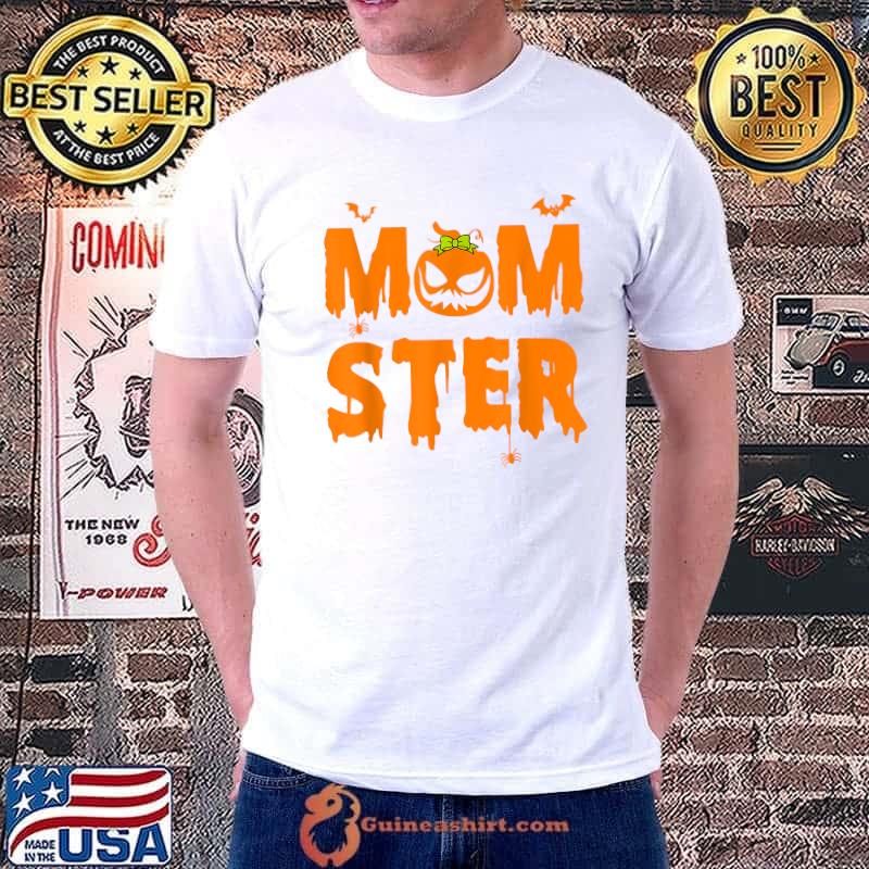 Halloween Momster Shirt Women Halloween Mom Costume Pumpkin T-Shirt Unisex