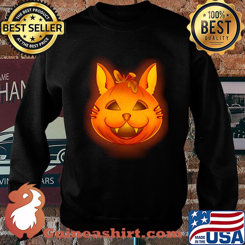 Halloween Pumpkin cat T-Shirt Sweater