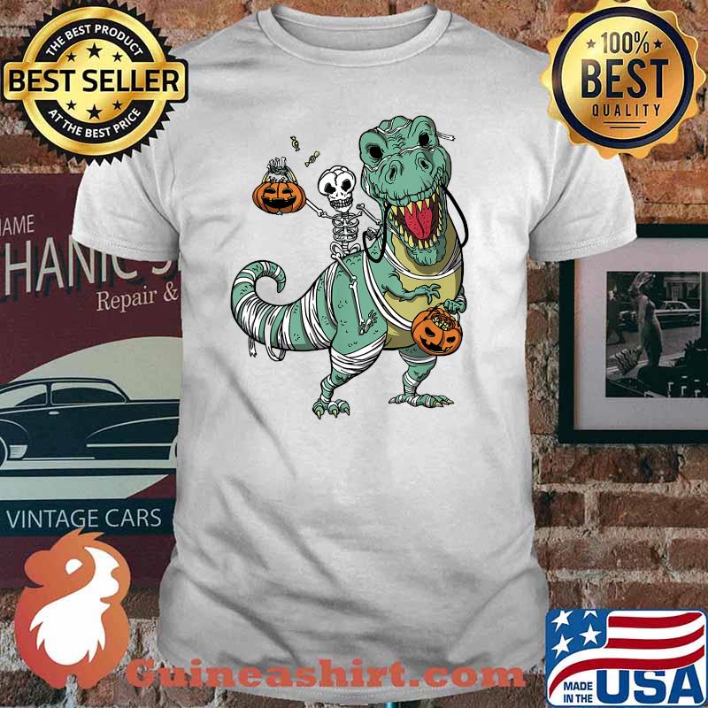 Halloween Shirts for Boys Kids Dinosaur T rex Mummy Pumpkin T-Shirt
