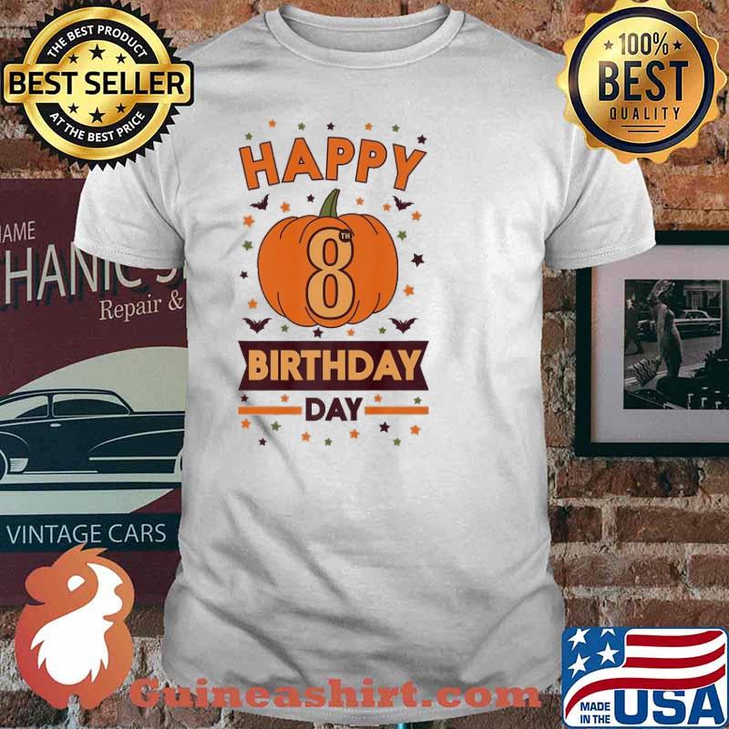 Happy 8Th Birthday Pumpkin Halloween Shirt