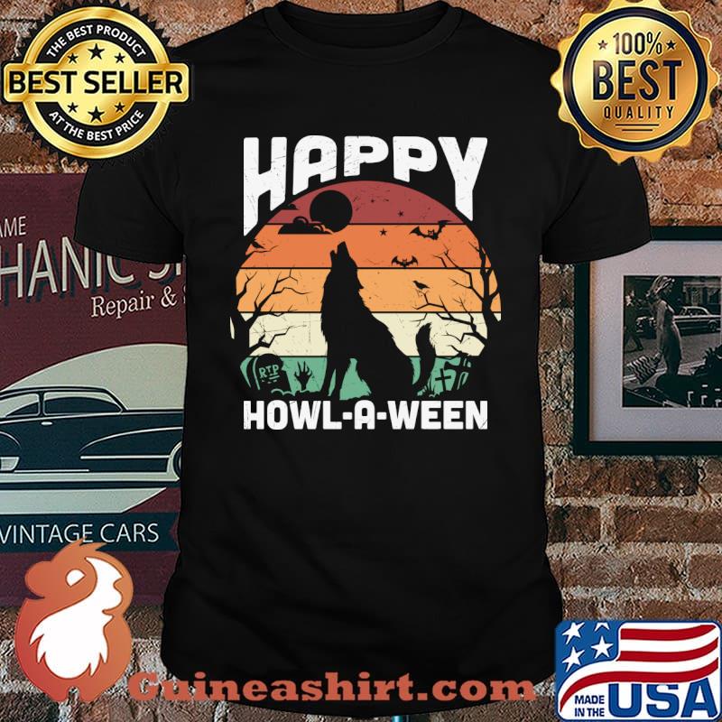 Happy Halloween Day Vintage Howl-o-ween T-Shirt