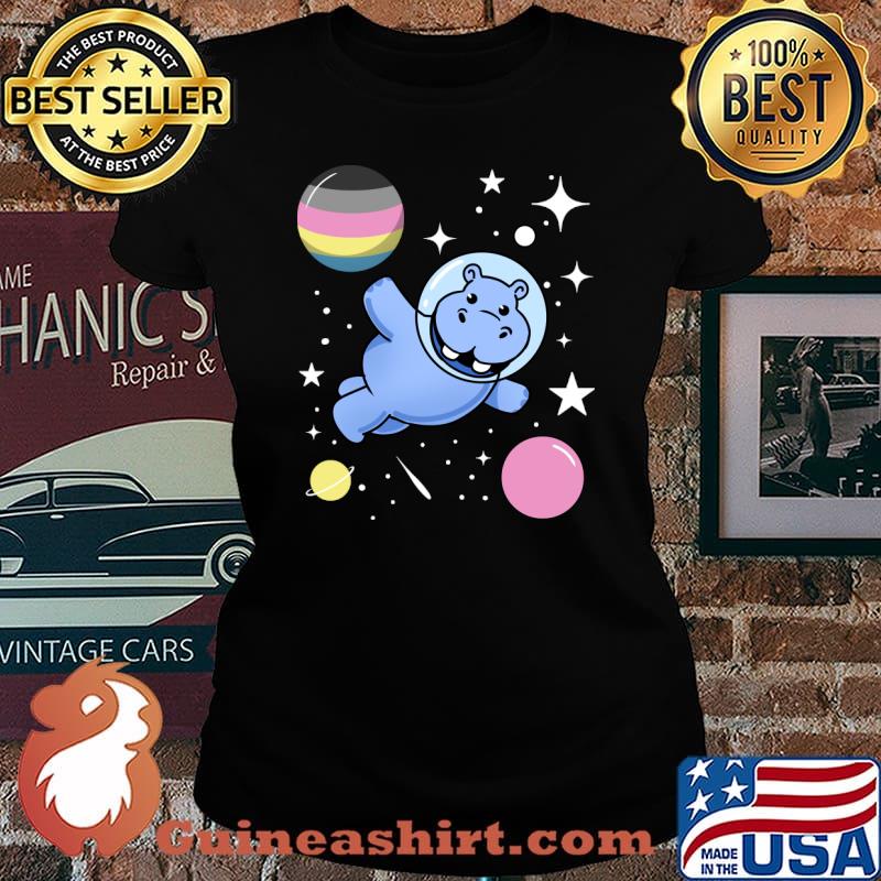 Hippo Astronaut Polygender Pride T-Shirt Laides tee