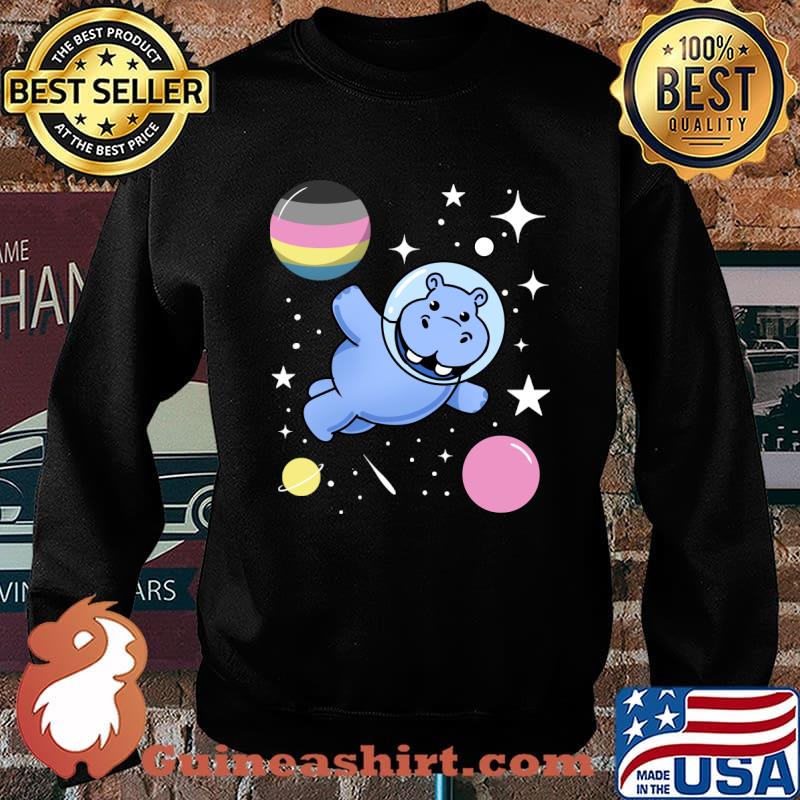 Hippo Astronaut Polygender Pride T-Shirt Sweater