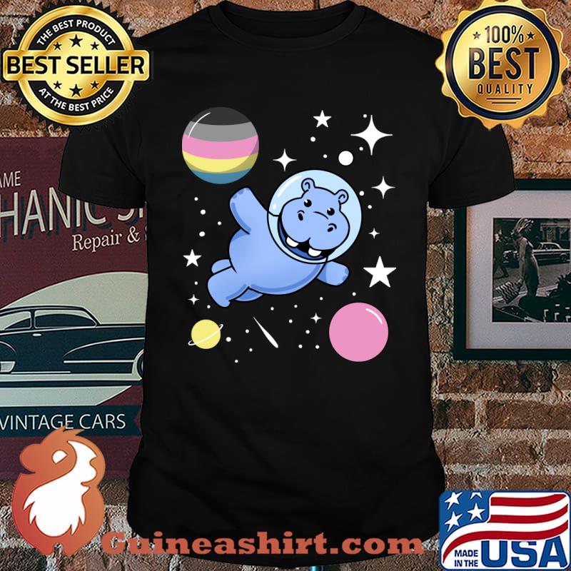 Hippo Astronaut Polygender Pride T-Shirt