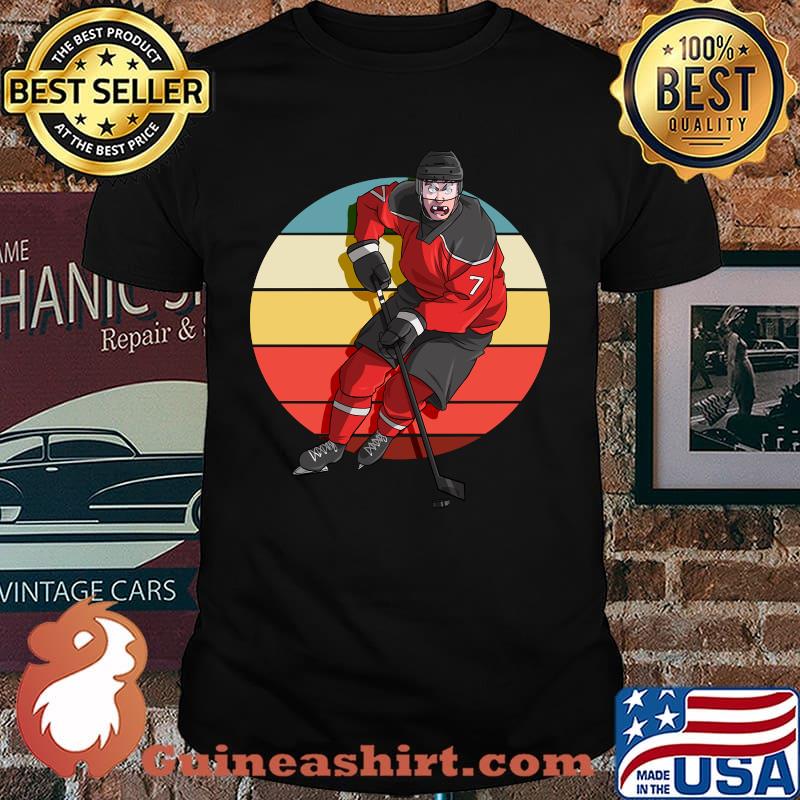 Hockey Player Ice Skating Fan Jersey Vintage T-Shirt