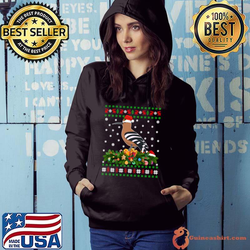 Hoopoes Bird Lover Xmas Santa Hat Ugly Hoopoes Christmas T-shirt